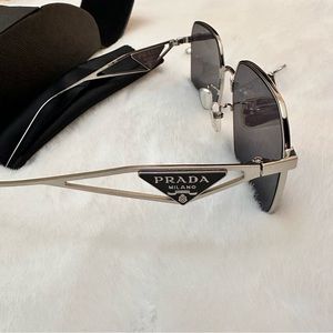 ⭐️ PRICE DROP!💰 Prada Sunglasses silver black purple *almost brand new*
